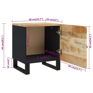 vidaXL Bedside Cabinet 15.7"x13"x18.1" Solid Wood Mango-1