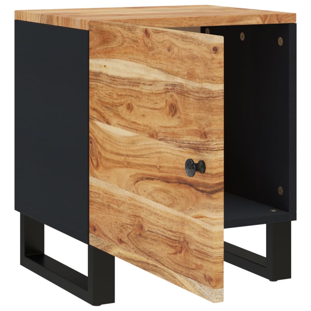 vidaXL Bedside Cabinet 15.7"x13"x18.1" Solid Wood Acacia-5