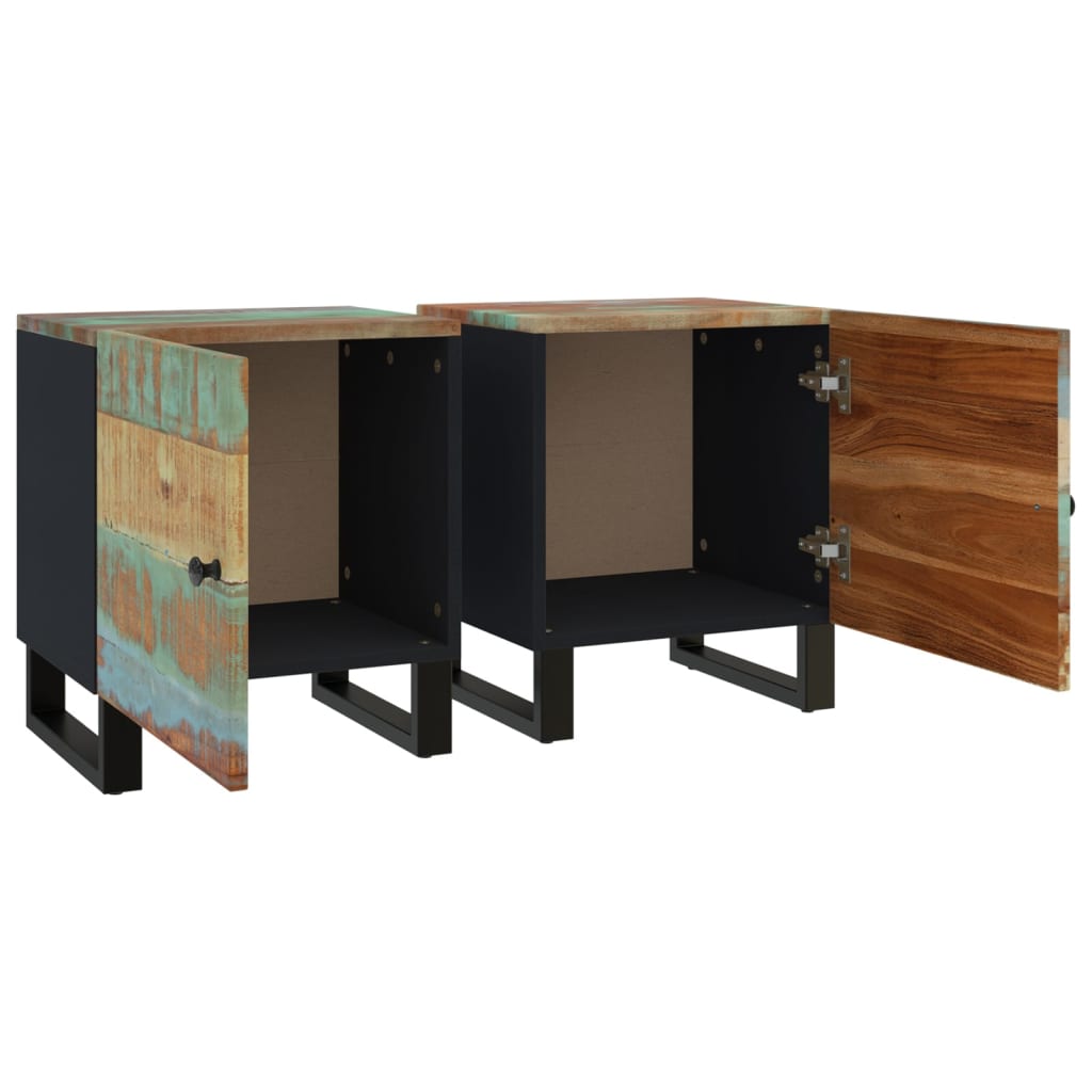 vidaXL Bedside Cabinets 2 pcs 15.7"x13"x18.1" Solid Wood Reclaimed-8