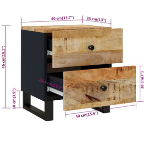 vidaXL Bedside Cabinet 15.7"x13"x18.1" Solid Wood Mango-8