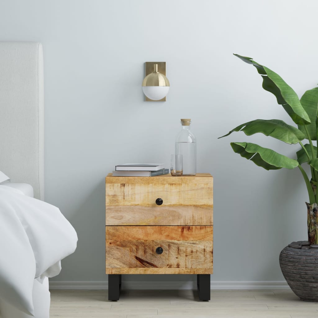 vidaXL Bedside Cabinet 15.7"x13"x18.1" Solid Wood Mango-0