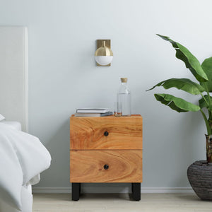 vidaXL Bedside Cabinets 2 pcs 15.7"x13"x18.1" Solid Wood Acacia-2