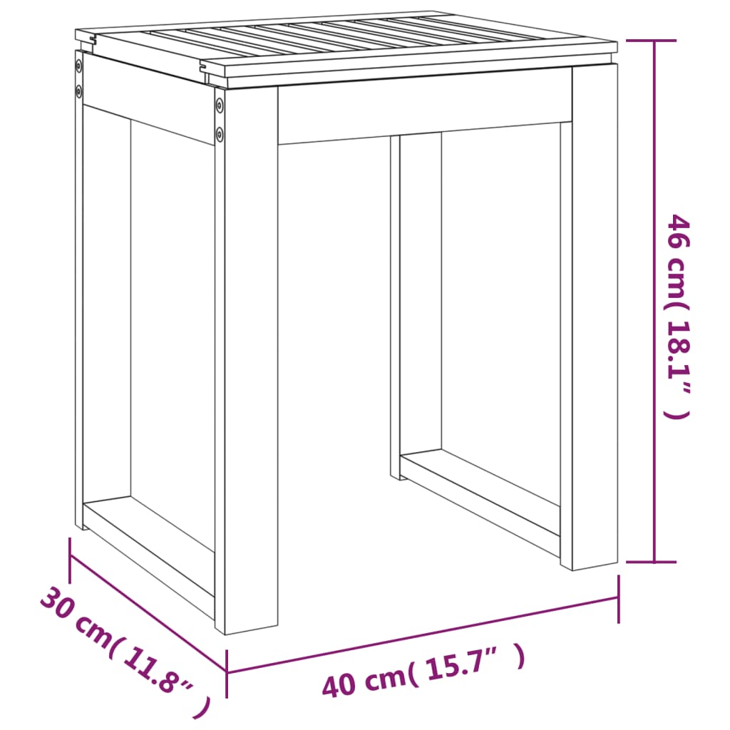 vidaXL Bathroom Stool 15.7"x11.8"x18.1" Solid Wood Walnut-4