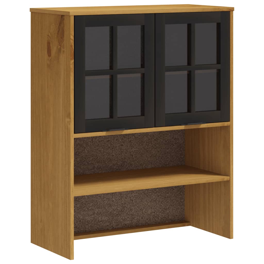 vidaXL Highboard with Glass Doors FLAM 31.5"x15.7"x70.9" Solid Wood Pine-6