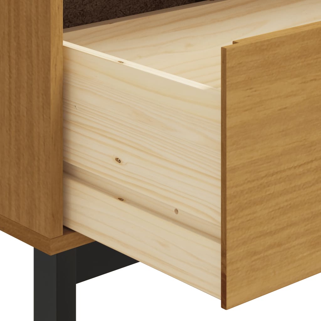 vidaXL Highboard with Glass Doors FLAM 31.5"x15.7"x70.9" Solid Wood Pine-7