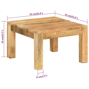 vidaXL Coffee Table 21.7"x21.7"x13.8" Solid Wood Mango-7