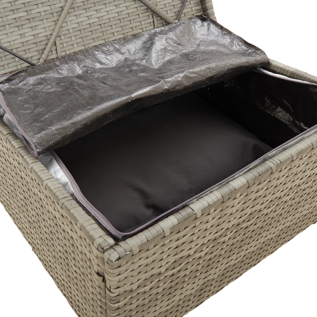 vidaXL 3 Piece Patio Lounge Set with Cushions Gray Poly Rattan-9