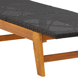 vidaXL 3 Piece Patio Lounge Set Poly Rattan&Solid Wood Acacia-6
