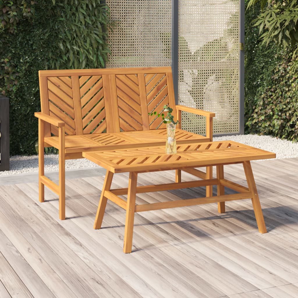 vidaXL 2 Piece Patio Lounge Set Solid Wood Acacia-0