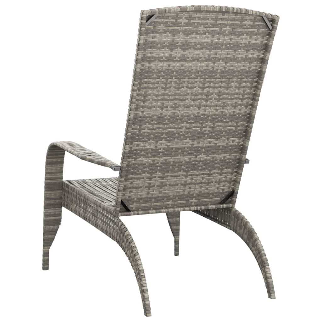 vidaXL Adirondack Chair Lounge Patio Lawn Chair Outdoor Seating Poly Rattan-7