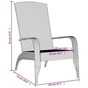 vidaXL Adirondack Chair Lounge Patio Lawn Chair Outdoor Seating Poly Rattan-11