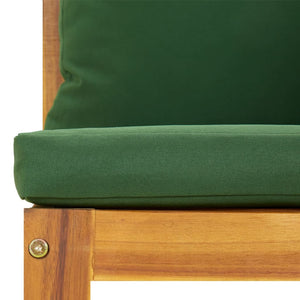 vidaXL Sectional Corner Sofa with Green Cushions Solid Wood Acacia-5