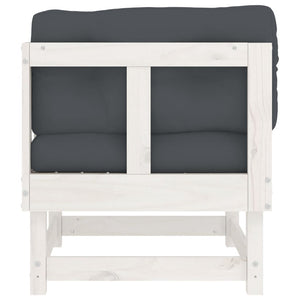 vidaXL Corner Sofa with Cushions White Solid Wood Pine-2