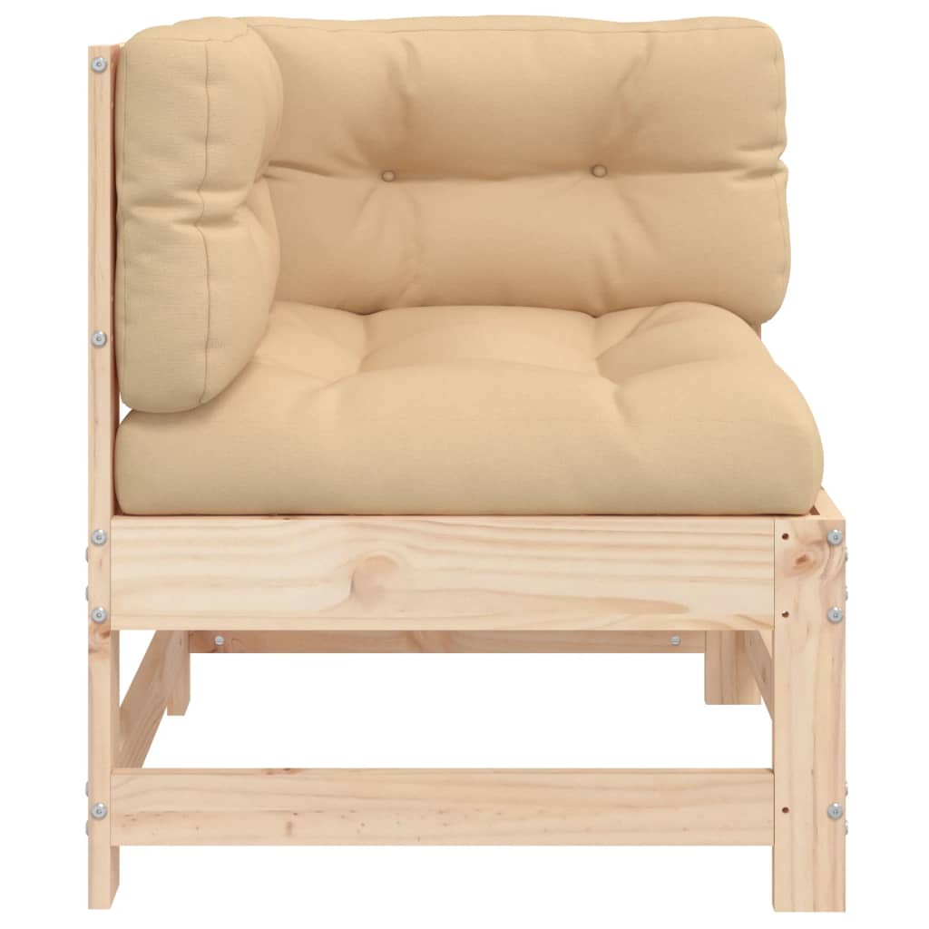 vidaXL Corner Sofa with Cushions Solid Wood Pine-1