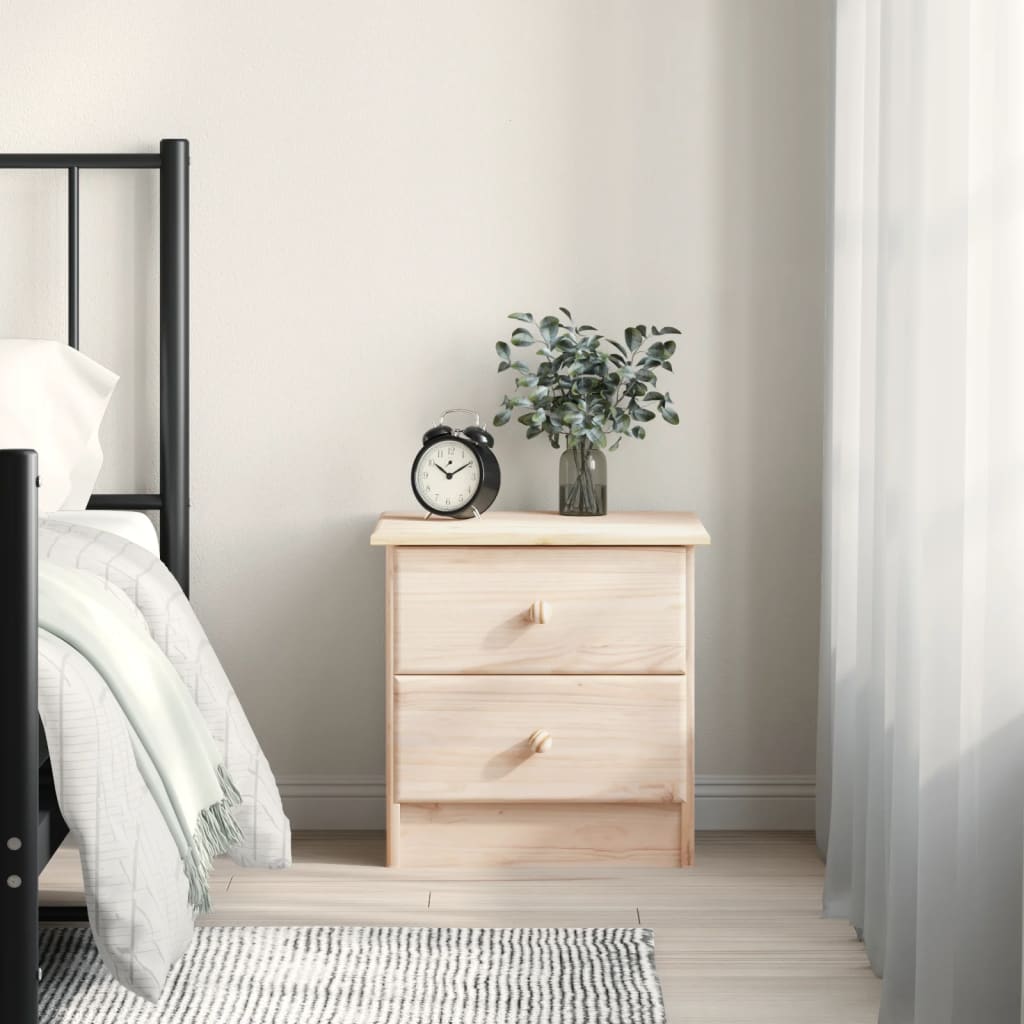vidaXL Bedside Cabinet ALTA 16.9"x13.8"x15.9" Solid Wood Pine-0