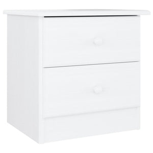 vidaXL Bedside Cabinet ALTA White 16.9"x13.8"x15.9" Solid Wood Pine-7