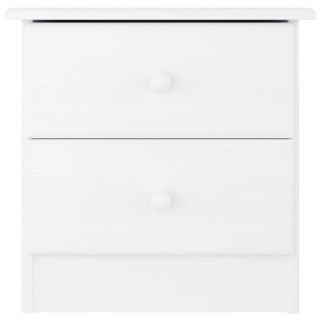 vidaXL Bedside Cabinet ALTA White 16.9"x13.8"x15.9" Solid Wood Pine-1