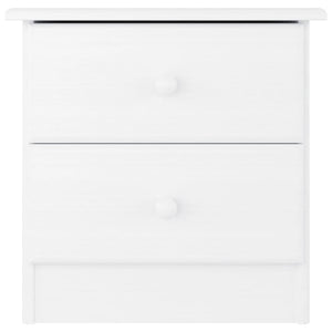 vidaXL Bedside Cabinet ALTA White 16.9"x13.8"x15.9" Solid Wood Pine-1