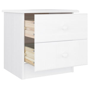 vidaXL Bedside Cabinet ALTA White 16.9"x13.8"x15.9" Solid Wood Pine-2