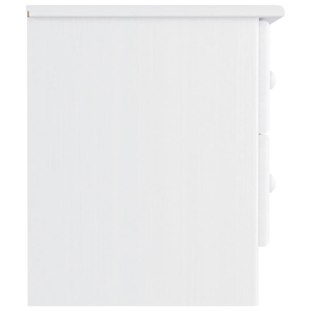 vidaXL Bedside Cabinet ALTA White 16.9"x13.8"x15.9" Solid Wood Pine-3