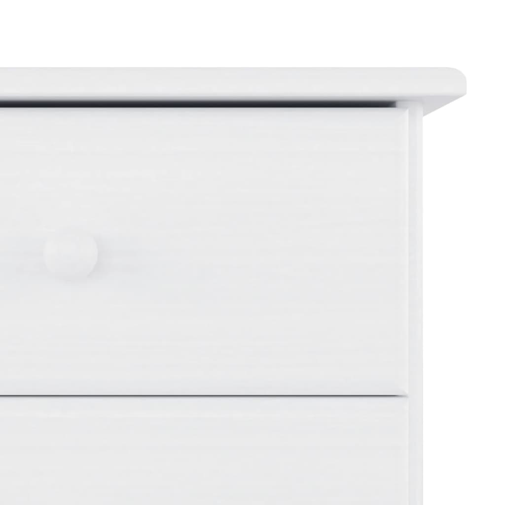 vidaXL Bedside Cabinet ALTA White 16.9"x13.8"x15.9" Solid Wood Pine-5