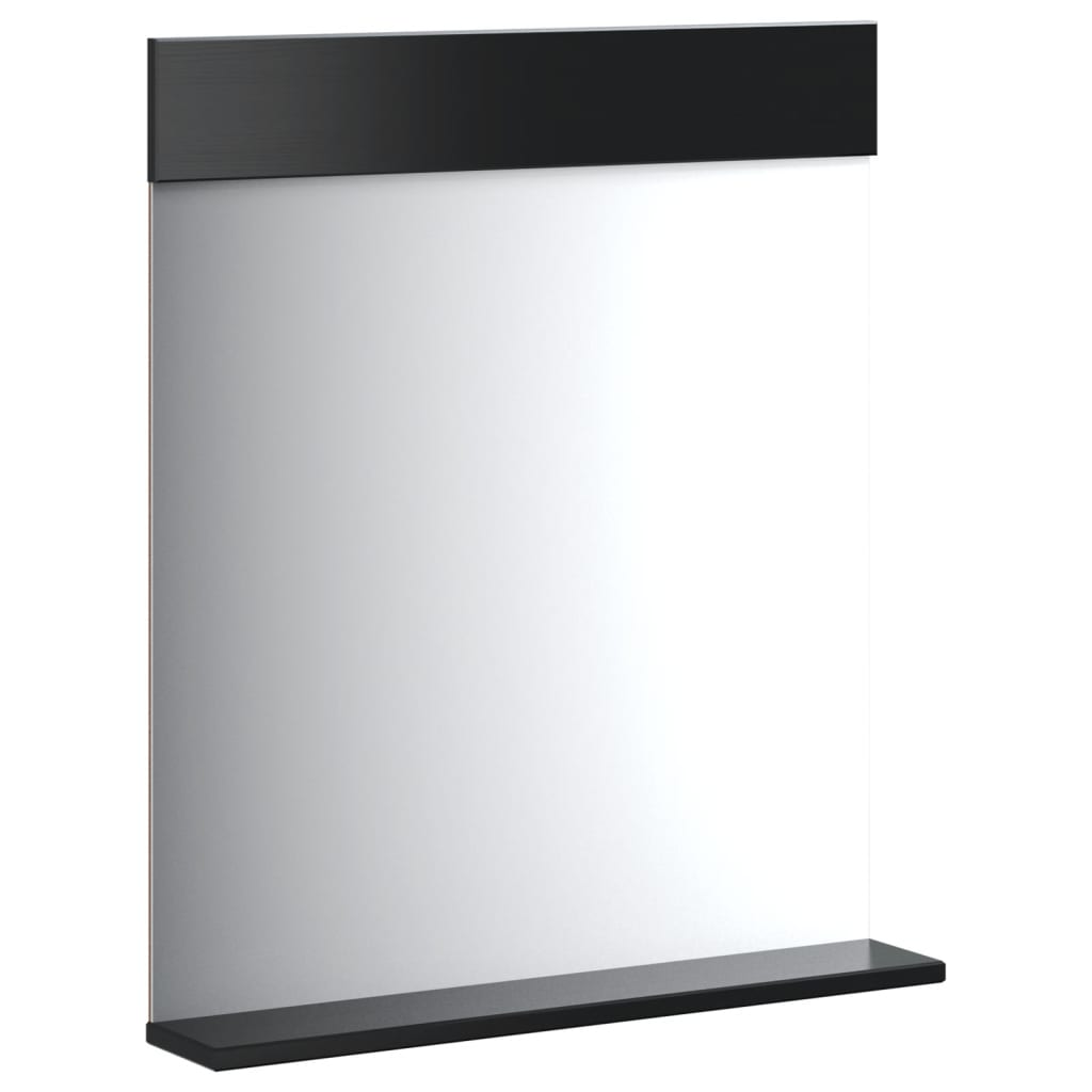 vidaXL Bathroom Mirror with Shelf Storage Wall Vanity Mirror BERG Solid Wood-5