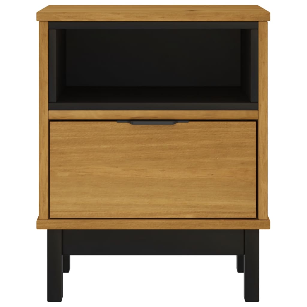 vidaXL Bedside Cabinet FLAM 15.7"x13.8"x19.7" Solid Wood Pine-3
