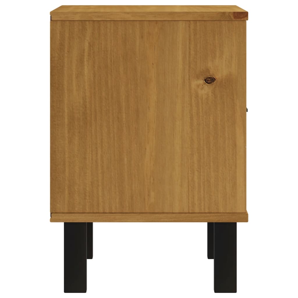 vidaXL Bedside Cabinet FLAM 15.7"x13.8"x19.7" Solid Wood Pine-4