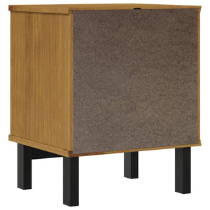 vidaXL Bedside Cabinet FLAM 15.7"x13.8"x19.7" Solid Wood Pine-5