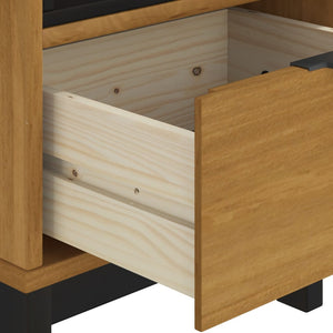 vidaXL Bedside Cabinet FLAM 15.7"x13.8"x19.7" Solid Wood Pine-6