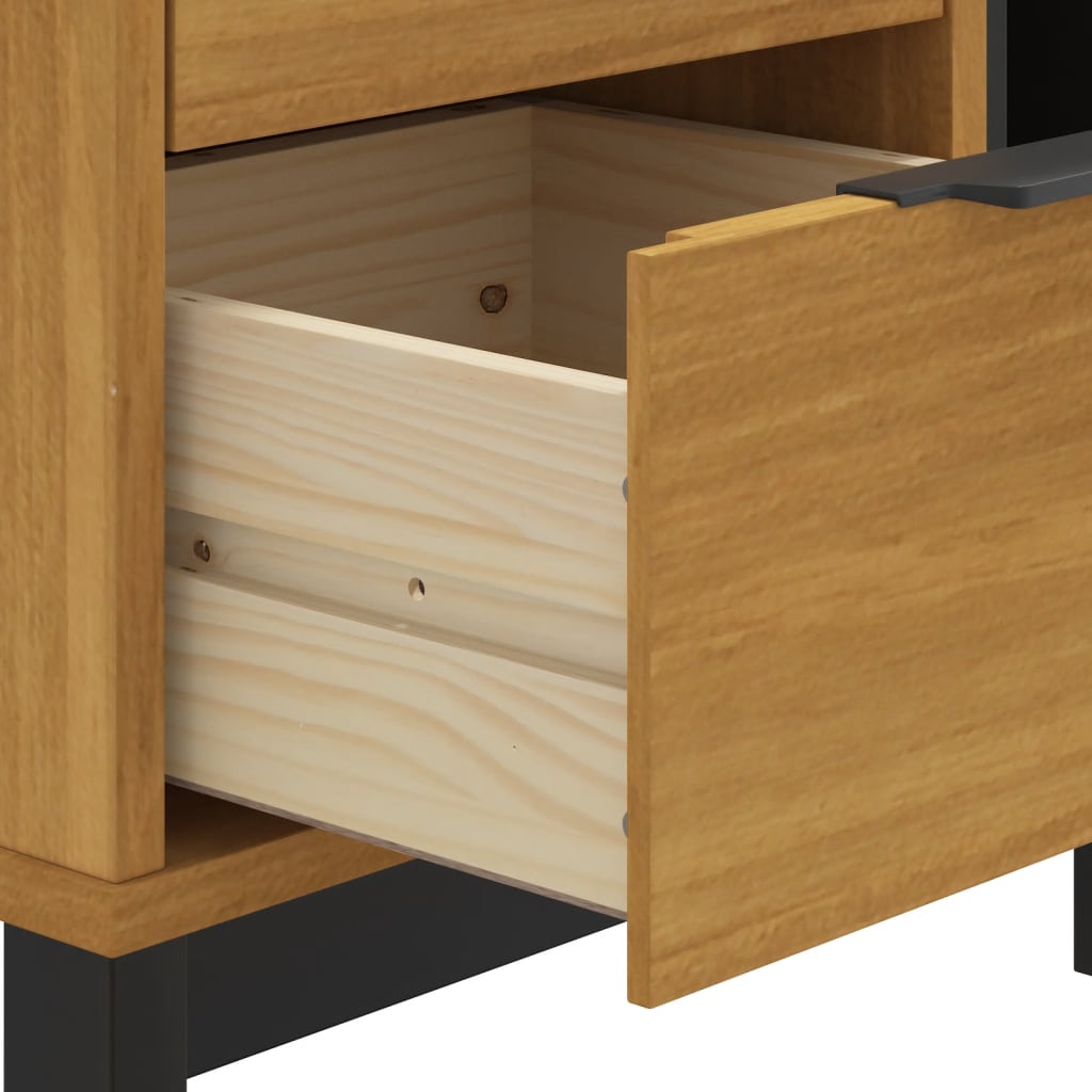 vidaXL Bedside Cabinet FLAM 19.3"x13.8"x19.7" Solid Wood Pine-6