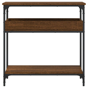 vidaXL Console Table with Shelf Brown Oak 29.5"x11.4"x29.5" Engineered Wood-3