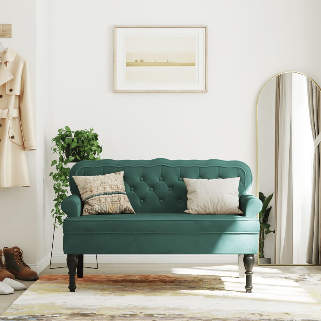 vidaXL Bench with Backrest Upholstered Bench Seating for Living Room Velvet-0