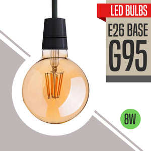 G95 E26 LED Edison Bulb 8W Dimmable LED Filament Vintage Light Bulb~1042-2