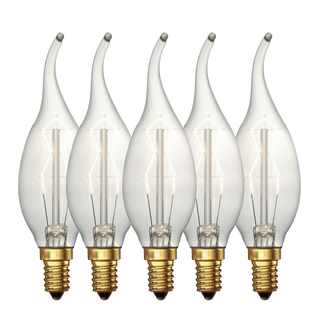 C35 E14 60W Vintage Bulb Pack 5 - 99fab 