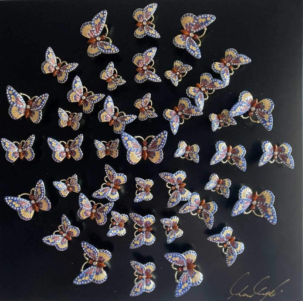 Circle of Butterflies Wall Art Black - 99fab 
