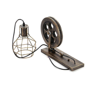 Brushed Copper Vintage Wheel Wall Light Retro Water Pipe Wall Lights Loft~1471