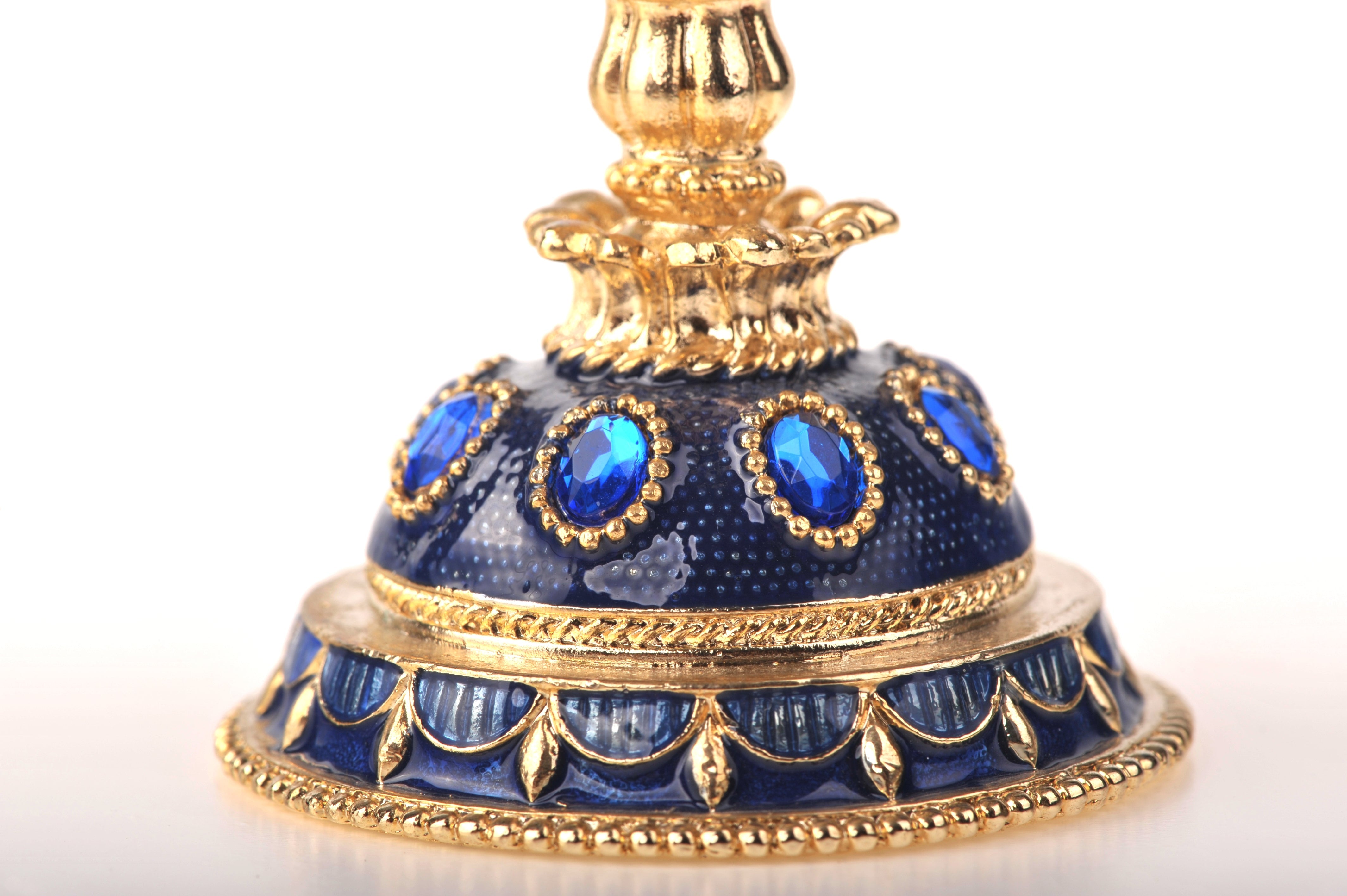 Music Playing Blue Faberge Egg-6