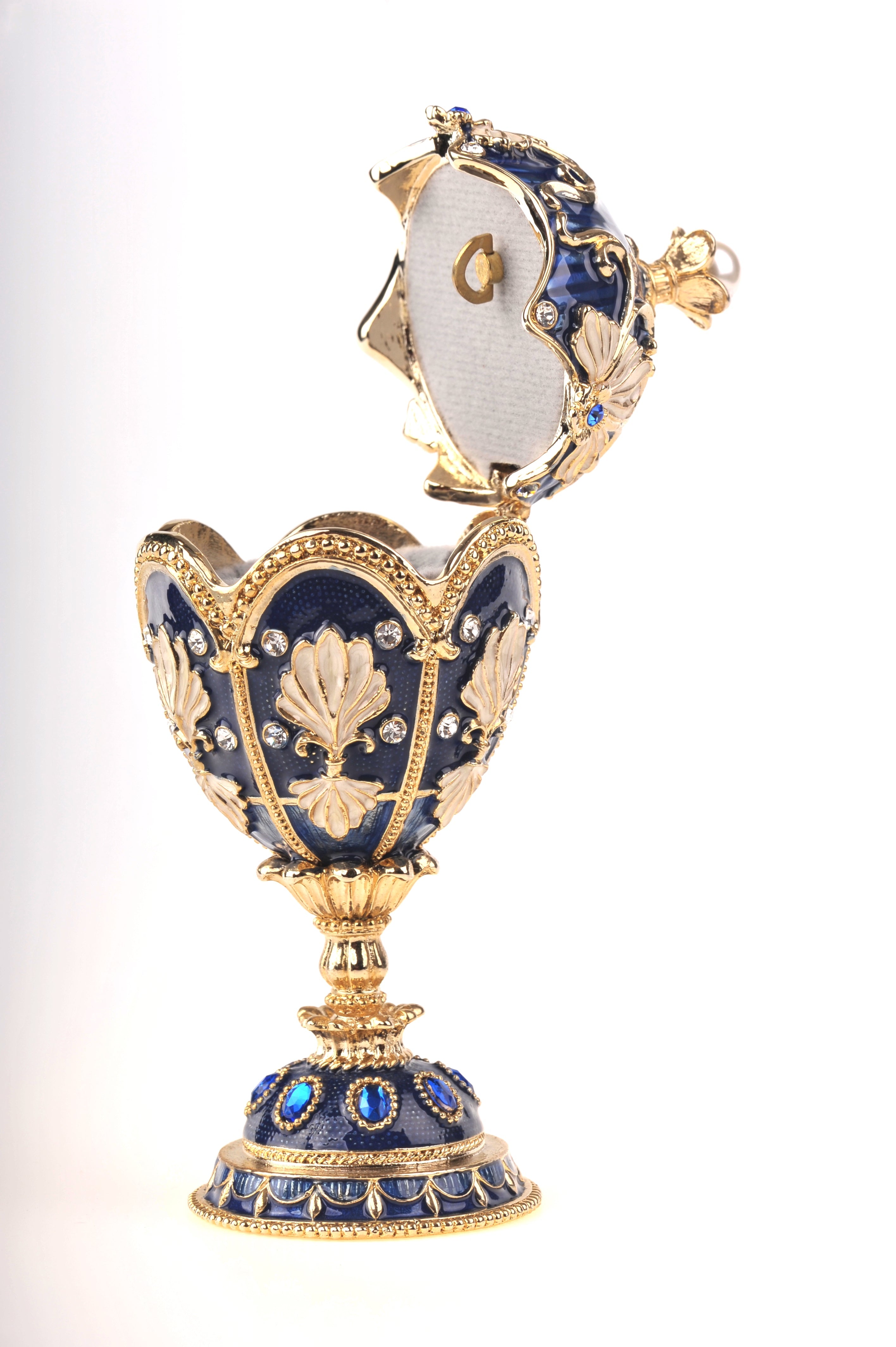 Music Playing Blue Faberge Egg-10