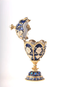 Music Playing Blue Faberge Egg-11
