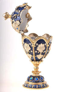 Music Playing Blue Faberge Egg-12