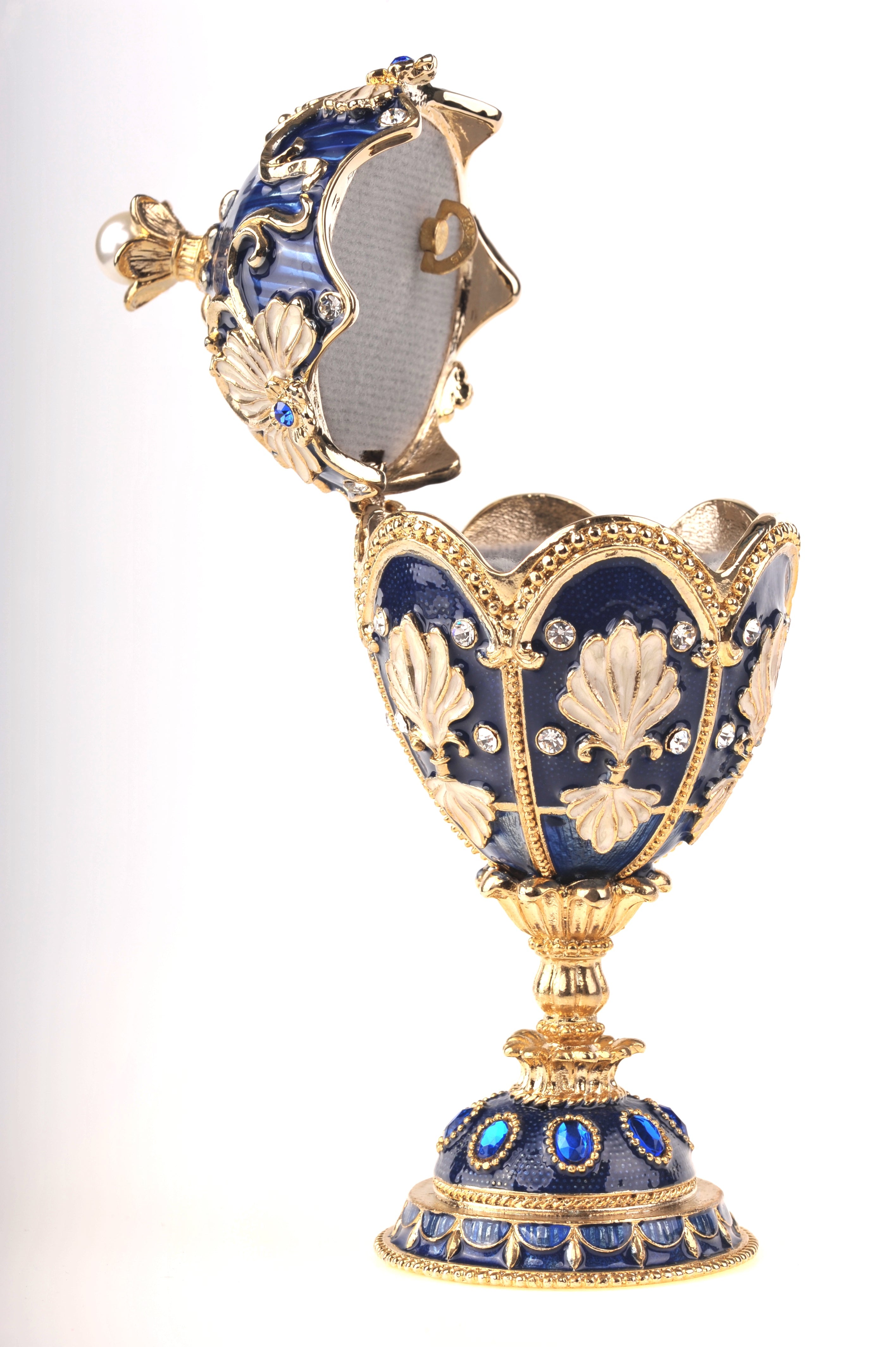 Music Playing Blue Faberge Egg-13