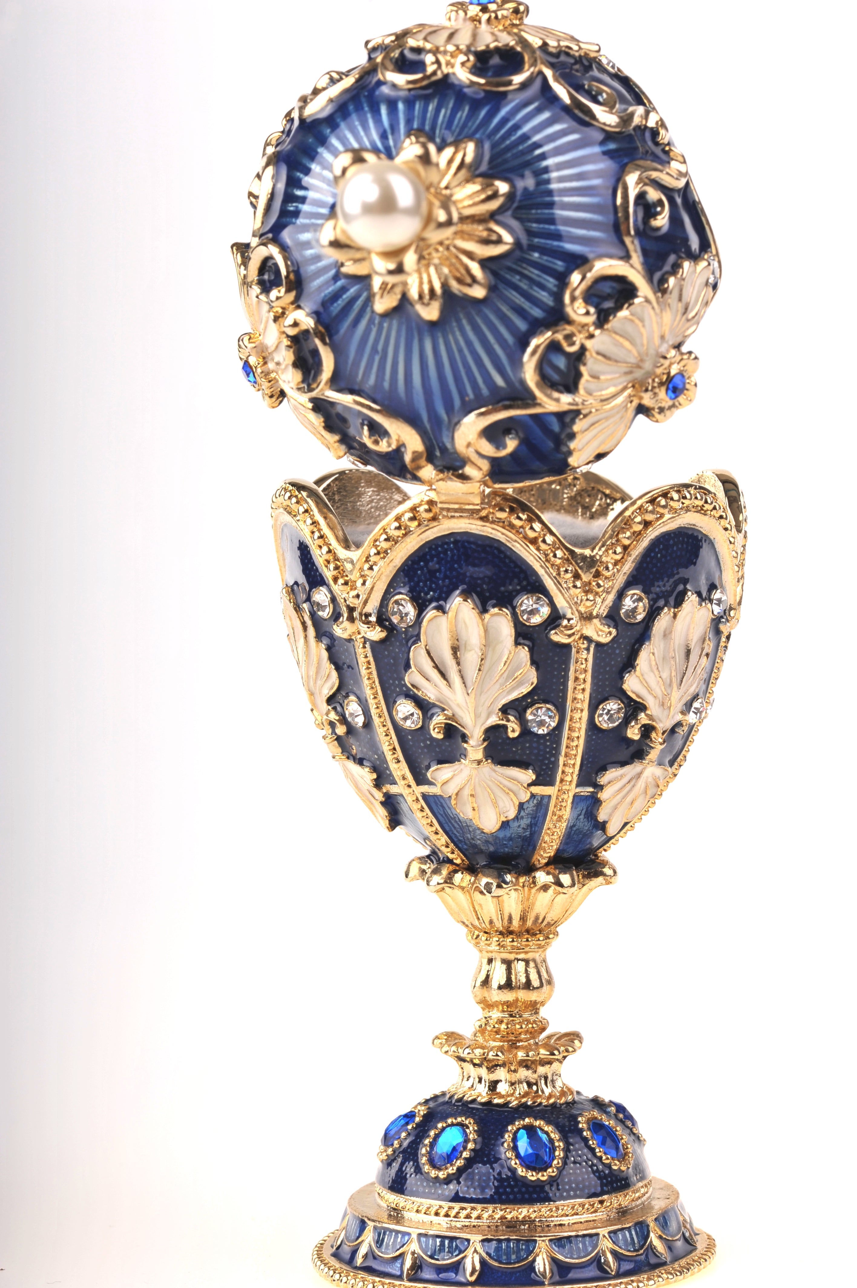 Music Playing Blue Faberge Egg-15