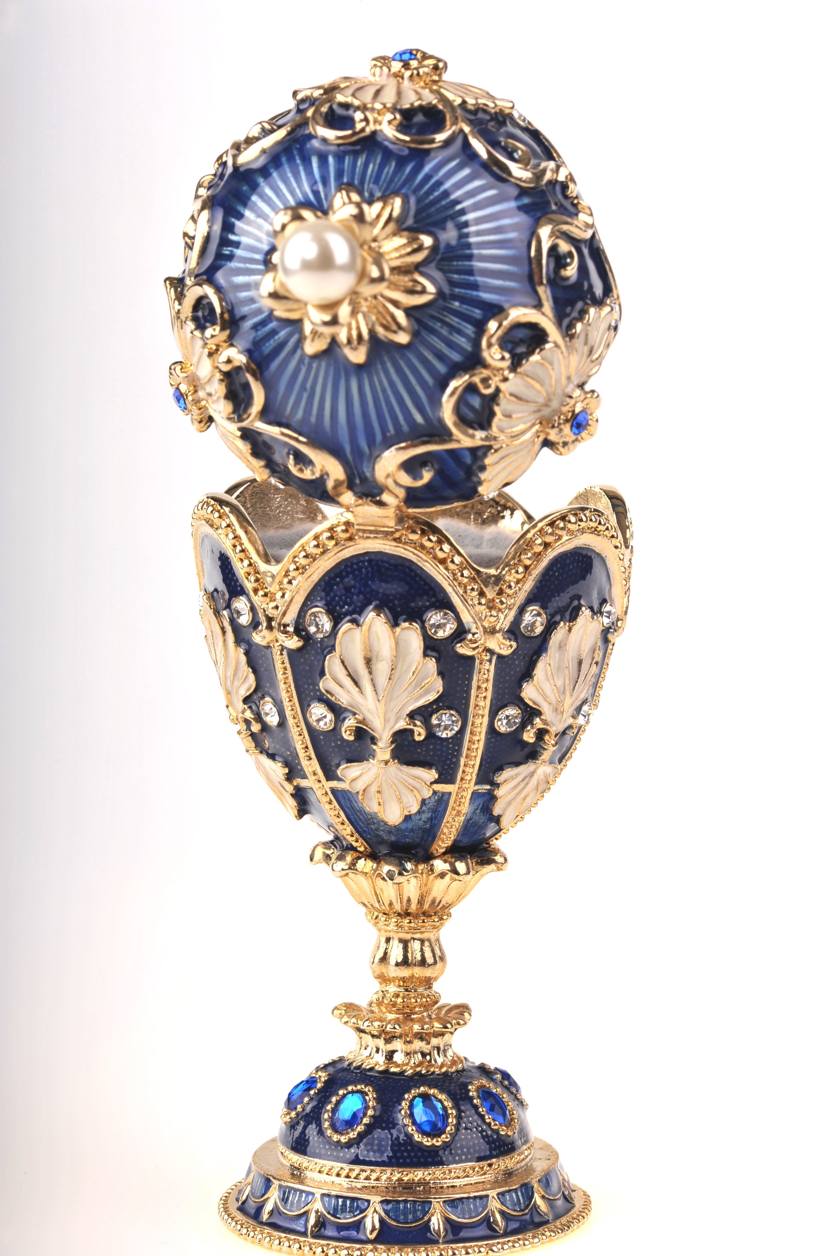 Music Playing Blue Faberge Egg-16