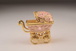 Pink Baby Carriage Trinket Box-4