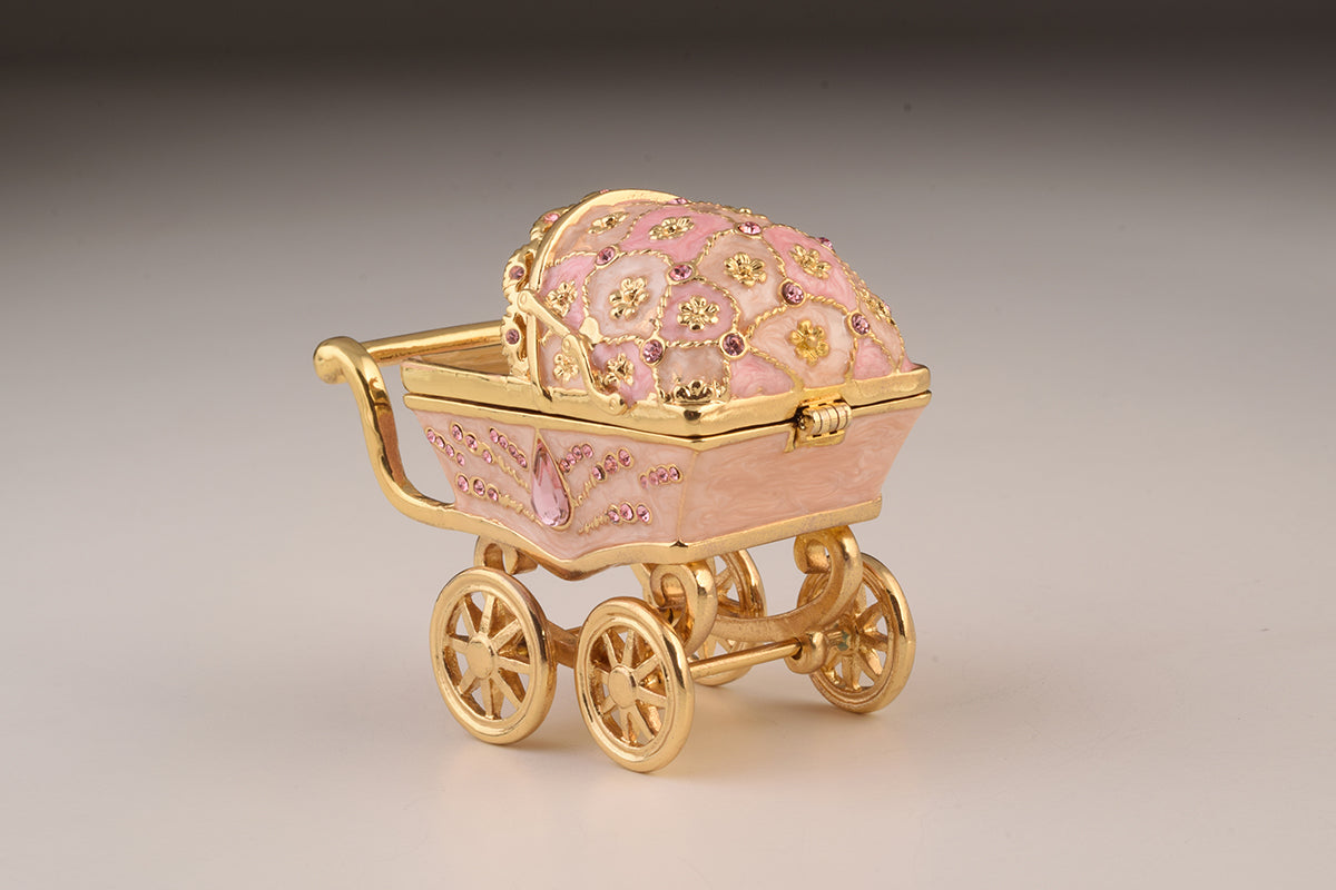 Pink Baby Carriage Trinket Box-5