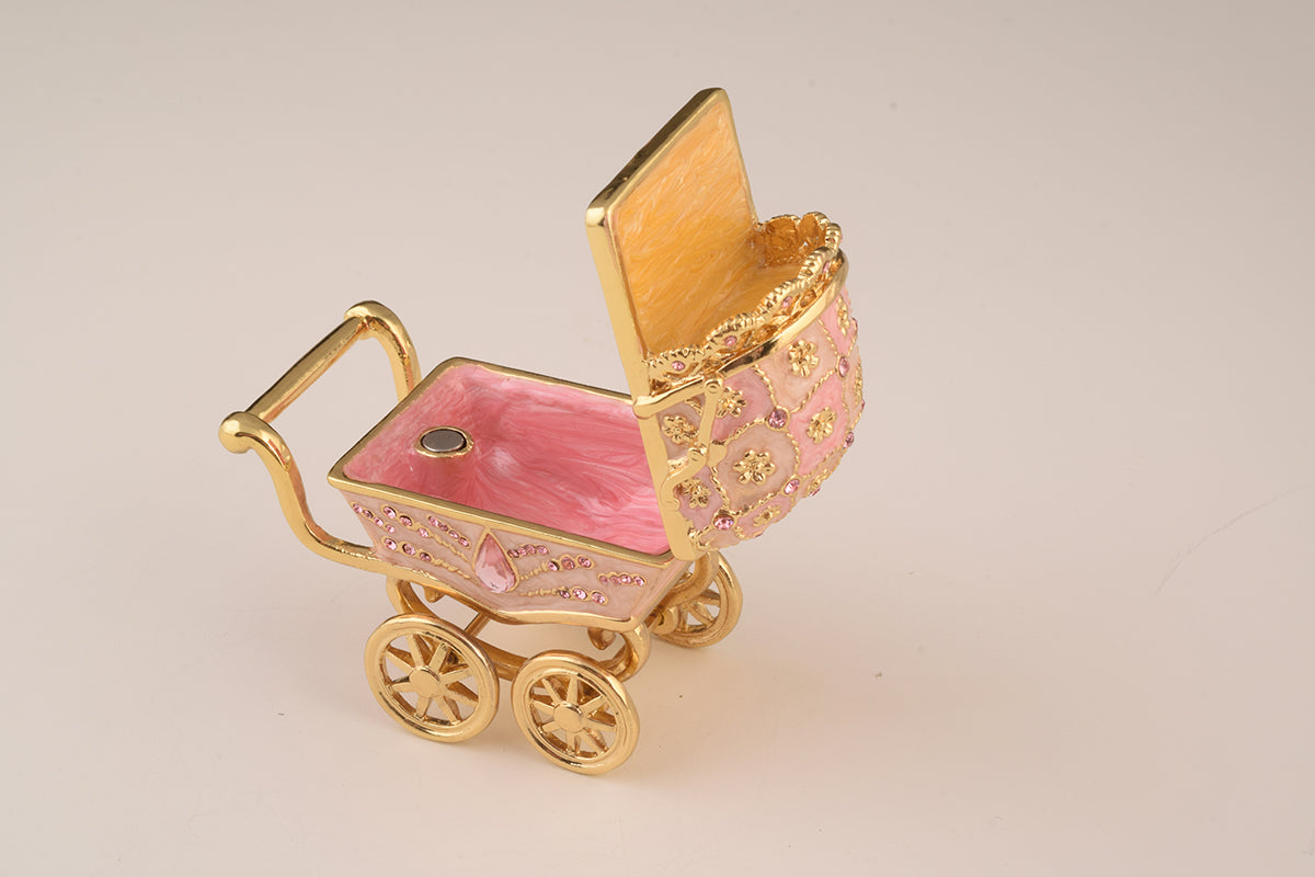 Pink Baby Carriage Trinket Box-7