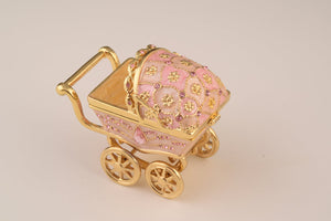 Pink Baby Carriage Trinket Box-8