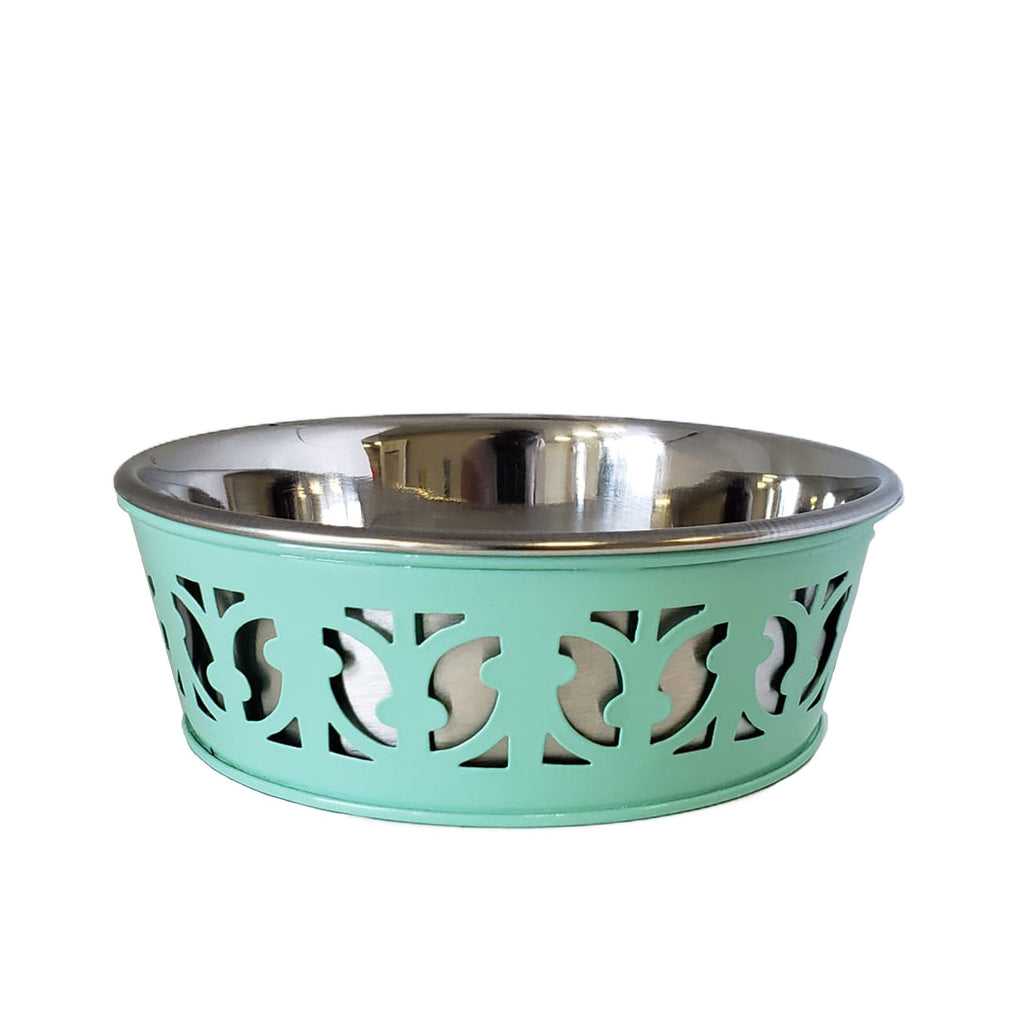 Stainless Steel Country Farmhouse Dog Bowl, RE Mint Green - 99fab 