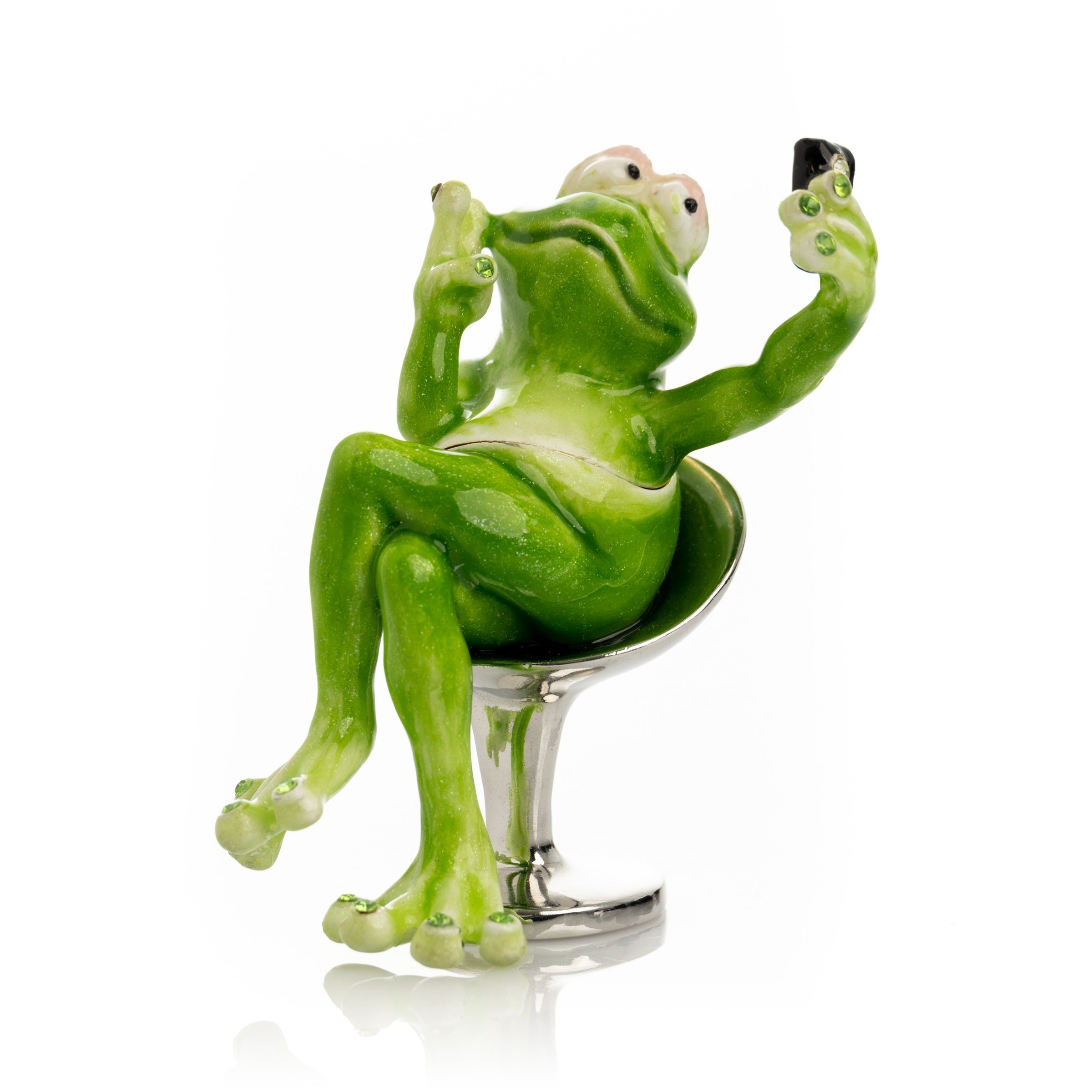 Frog Taking a Selfie Trinket Box-0